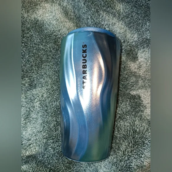 Starbucks Metallic Blue Wave Tumbler - Picture 1 of 4